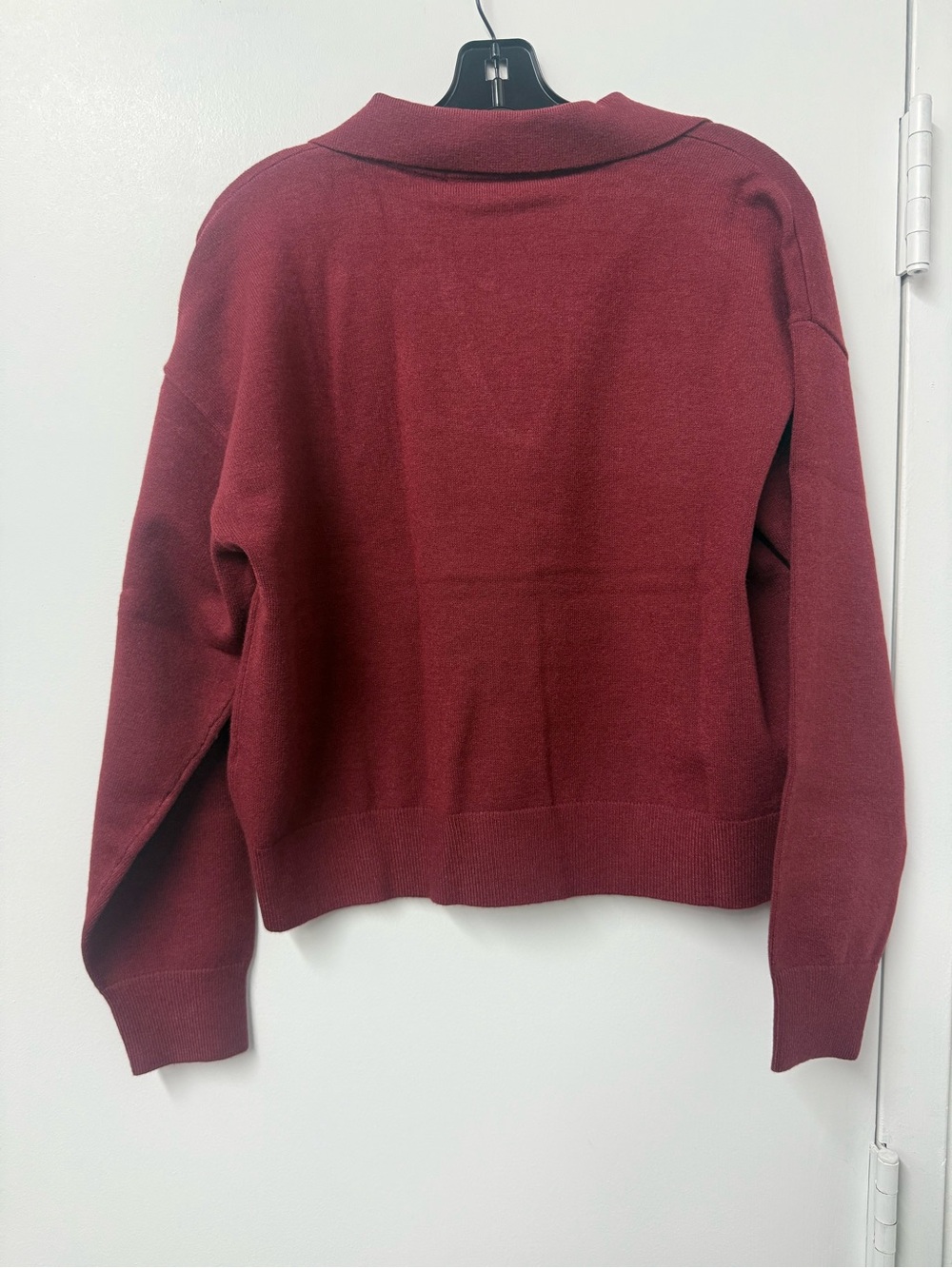 French Connection Sloane Knit Collared Sweater in Cabernet - Picture 3 of 4